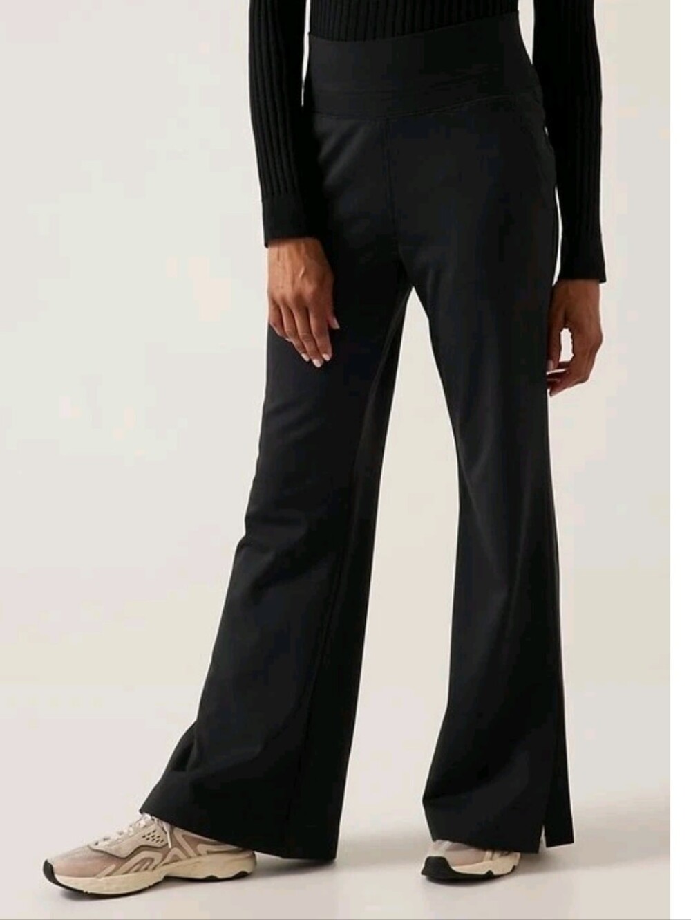 Athleta Venice Flare Pant Women's Small Petite Black Athleisure High Rise Active